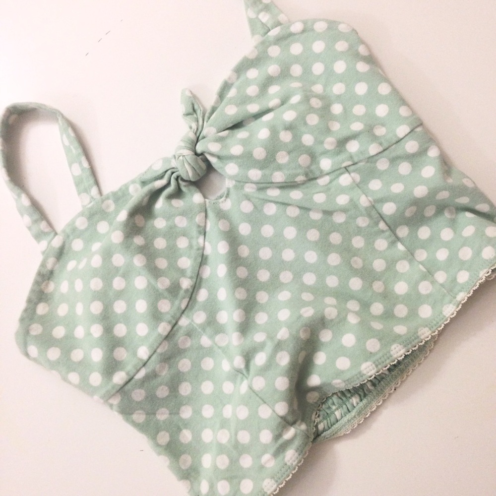 Kimchi Blue Polka Dot Pin-Up Crop Top
